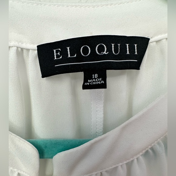 ELOQUII White Sheer Button down - Picture 3 of 3